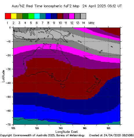 Australasia Ionospheric Map