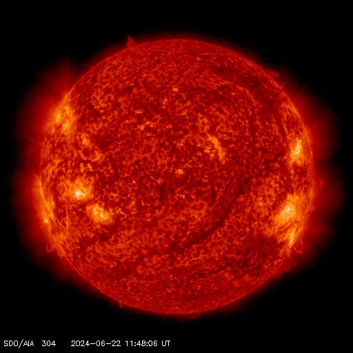 SDO solar image - 304 angstroms - Courtesy of NASA/SDO and the AIA, EVE, and HMI science teams.
