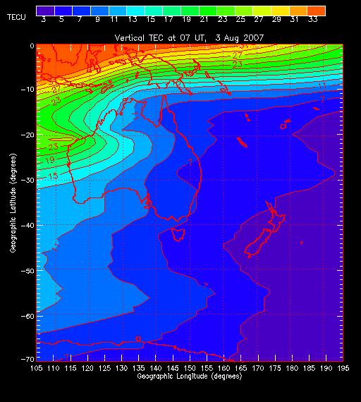 Australia real-time TEC