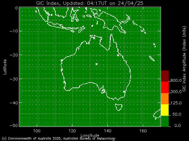 Australian Region Estimated GIC-Index values