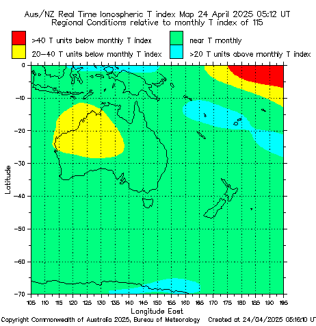 Australasia T Index Map