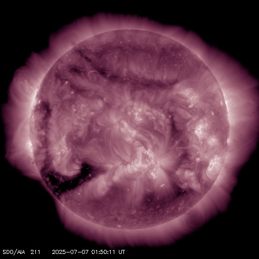 SDO solar image - 211 angstroms - Courtesy of NASA/SDO and the AIA, EVE, and HMI science teams.
